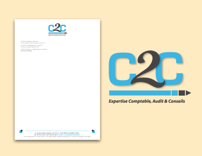C2C Expertise comptable- Cration logotype, Papier entte 